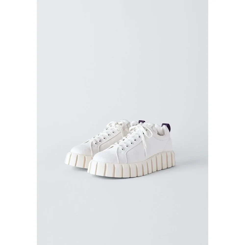Eytys Odessa Canvas Sneakers in White 41 10 Womens New Nib With Box shoes